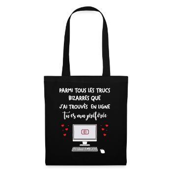 Cadeau Saint Valentin Homme Femme Humour Internet - Sac en tissu - noir - Devant