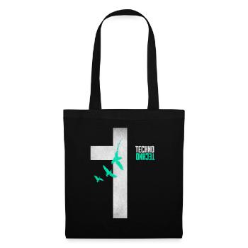 Techno is my religion cross - Tote Bag - black - Front