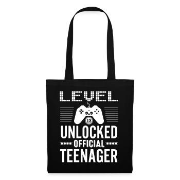 Niveau officiel Teenager 13 débloqué pour les joueurs 13 - Sac en tissu - noir - Devant