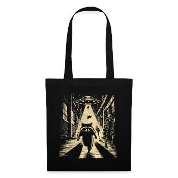 Un raton laveur fuit les extraterrestres et les OVNIS - Sac en tissu - noir - Devant