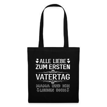 Alles Liebe Zum Ersten Vatertag Papa Baby - Stoffbeutel - Schwarz - Vorne
