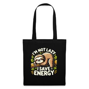 Conception paresseux - Je ne suis pas paresseux, j’économise de l’énergie - Sac en tissu - noir - Devant
