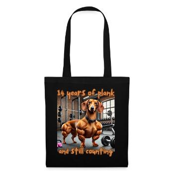 Dog Daschund Plank Gym Fitness Weiner - Tote Bag - black - Front