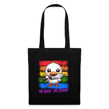 Regenbogen Lgbtq Pride Ente - Be Gay Do Crime - Stoffbeutel - Schwarz - Vorne