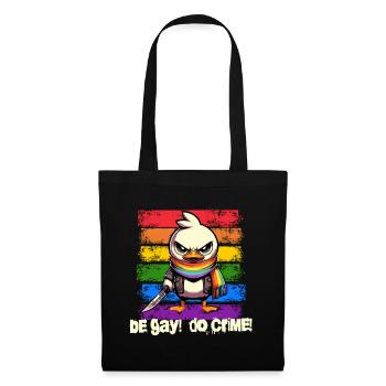 Be Gay Do Crime - Ente Regenbogen Fahne ist PRIDE - Stoffbeutel - Schwarz - Vorne