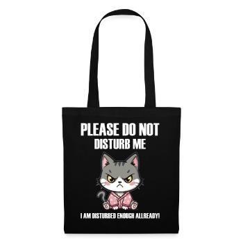 Ne me dérange pas un drôle de chat en colère böse Katze - Sac en tissu - noir - Devant