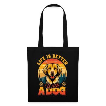 Life is better with a Dog Dog Sayings - Tote Bag - black - Front