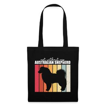Australian Shepherd Geschenk - Stoffbeutel - Schwarz - Vorne