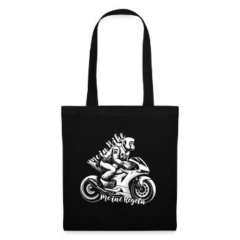 Mein Bike Meine Regeln - Ein Affe auf einem Bike - Stoffbeutel - Schwarz - Vorne