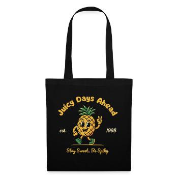Pineapple Design - Des jours juteux à venir - Sac en tissu - noir - Devant