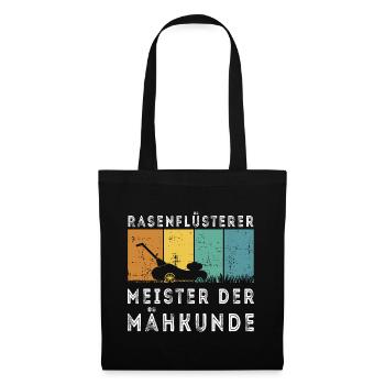 Rasenflüsterer Hobbygärtner Rasenmäher Spruch - Stoffbeutel - Schwarz - Vorne