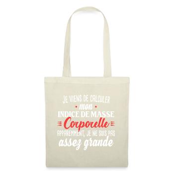 Petite femme. Cadeau humour surpoids obésité - Sac en tissu - nature - Devant