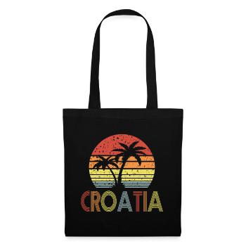 Croatia retro sun 01 - Tote Bag - black - Front