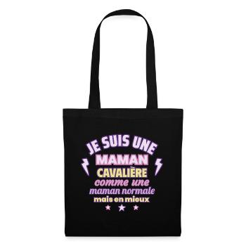 Je suis une maman cavalière - Sac en tissu - noir - Devant