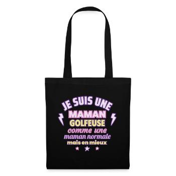 Maman golfeuse, cadeau fête des mères, golf,Golf - Sac en tissu - noir - Devant