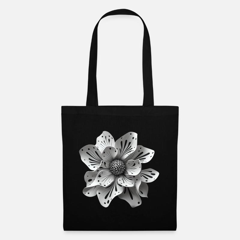 Fleur Edelweiss Abstrait - Sac en tissu - noir