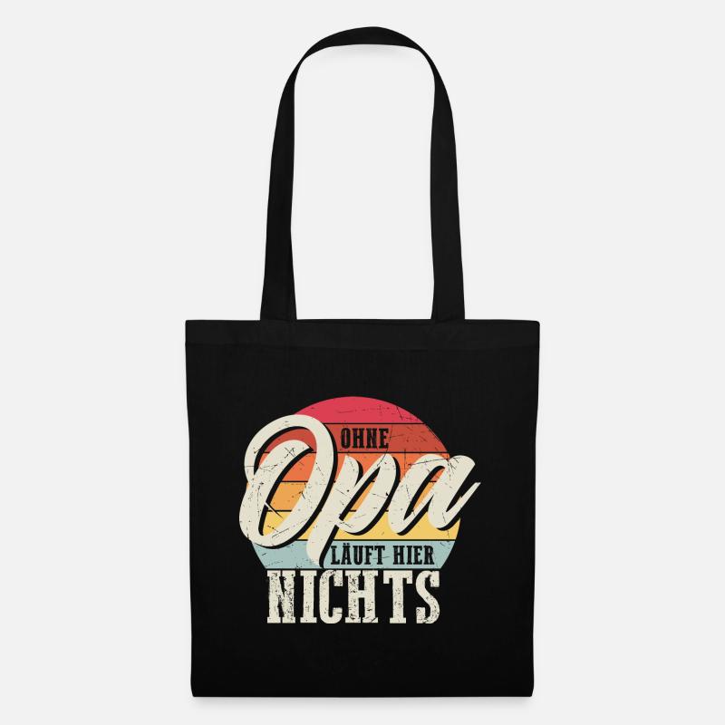 Opa Geschenkidee Vintage - Stoffbeutel - Schwarz
