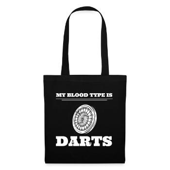 My Blood Type Is Darts Dartspieler - Stoffbeutel - Schwarz - Vorne