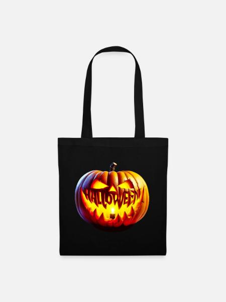 Halloween Kürbis - Stoffbeutel - Schwarz