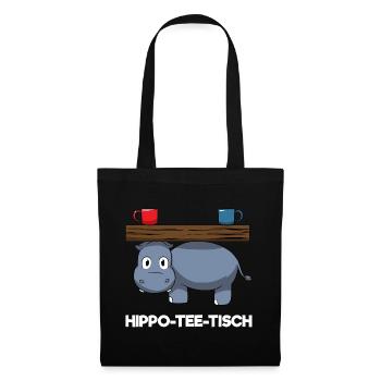 Hippo-Tee-Tisch Hippoteetisch Hypothetisch Hippo - Stoffbeutel - Schwarz - Vorne