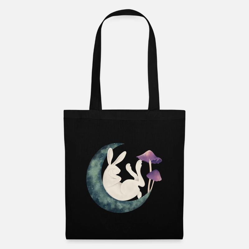 Rabbit on the moon - Tote Bag - black