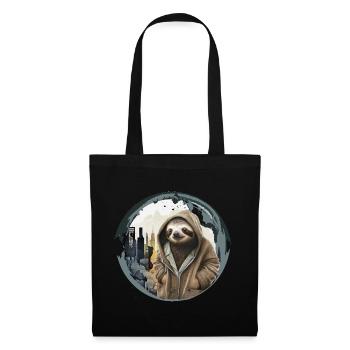 Cool sloth in the city - Tote Bag - black - Front
