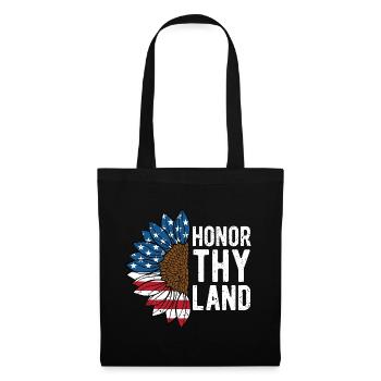 Honor Thy Land 4th of July Patriotic Fourth of - Tote Bag - black - Front