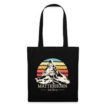 Cervin, Zermatt, Suisse, Alpes, Randonnée Souvenir - Sac en tissu - noir - Devant