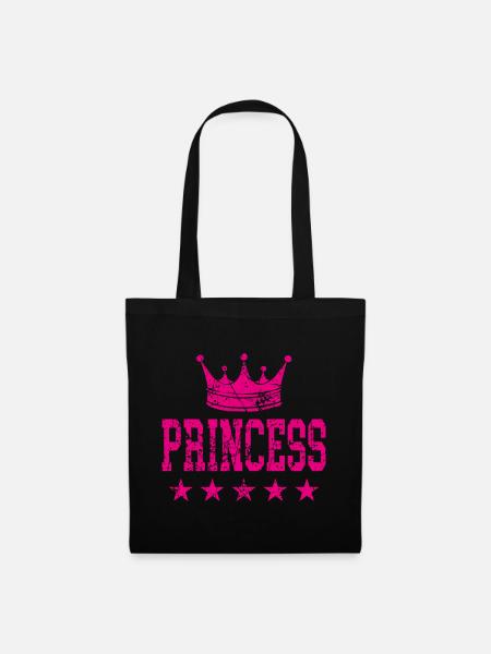 Princess Krone - Stoffbeutel - Schwarz