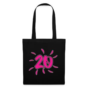 Number 20 years old year proudly show his girl - Tote Bag - black - Front