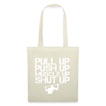 Calisthenics Bar Street Workout Muscle Up Geschenk - Stoffbeutel - Natur - Vorne