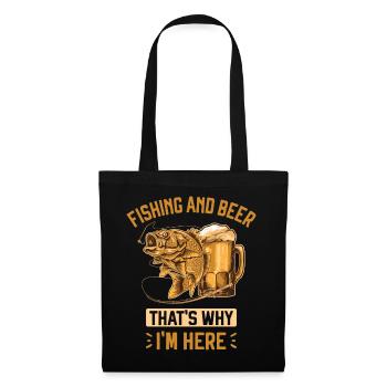 Fishing and Beer Funny Fisherman Dad Gift - Tote Bag - black - Front