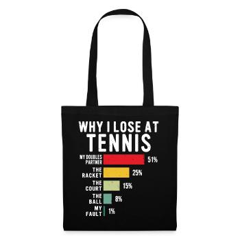 Pourquoi je perds à c Humor Joueur de tennis Amateur - Sac en tissu - noir - Devant