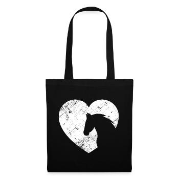 wise vintage heart with horse head - Tote Bag - black - Front