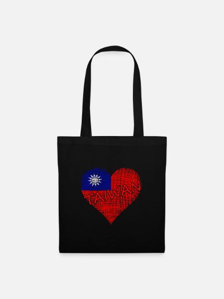Taiwan Heart - Stoffbeutel - Schwarz