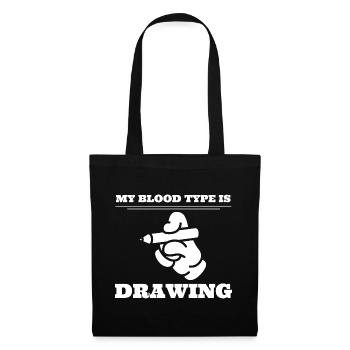My Blood Type Is Drawing Zeichenkünstler - Stoffbeutel - Schwarz - Vorne
