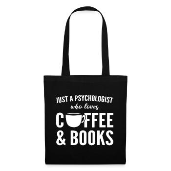 Kaffee & Bücher Buchliebhaber - Stoffbeutel - Schwarz - Vorne