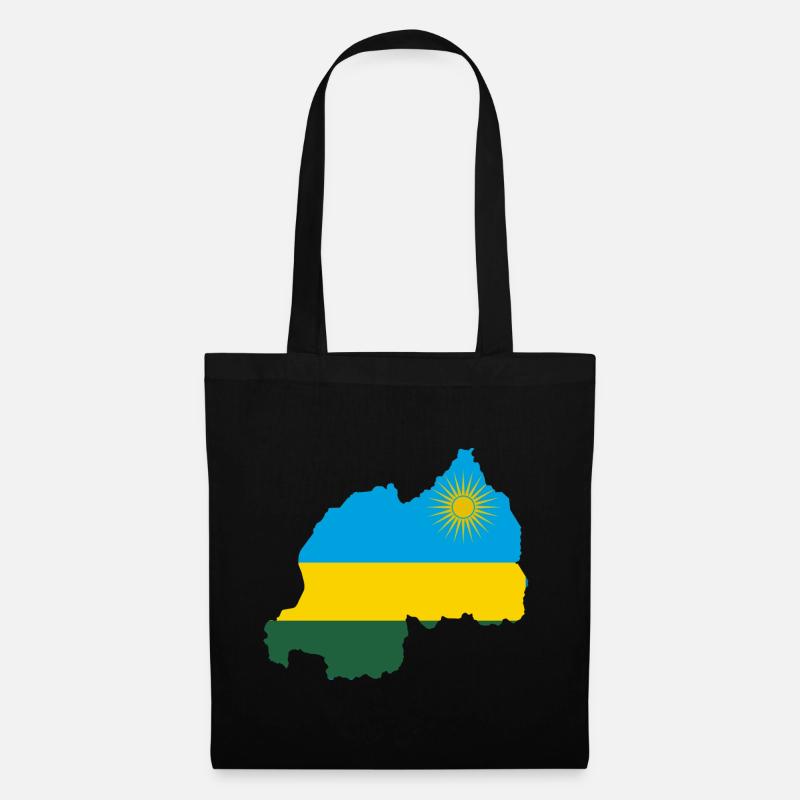 Manteau drapeau drapeau Rwanda carte - Sac en tissu - noir