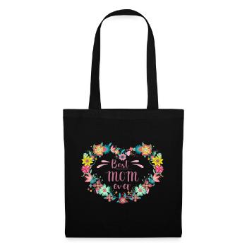 Best MOM ever Best Mother with Heart of Flowers - Tote Bag - black - Front