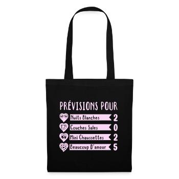Grossesse Prévisions Pour 2025 Future Maman cadeau - Sac en tissu - noir - Devant