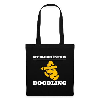 My Blood Type Is Doodling Doodle -Künstler - Stoffbeutel - Schwarz - Vorne