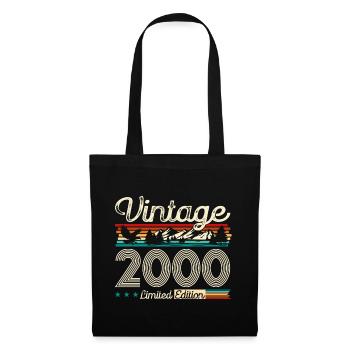 24. Geburtstag Vintage Jahrgang 2000 - Stoffbeutel - Schwarz - Vorne