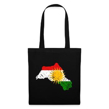 Kurdistan Flagge - Stoffbeutel - Schwarz - Vorne