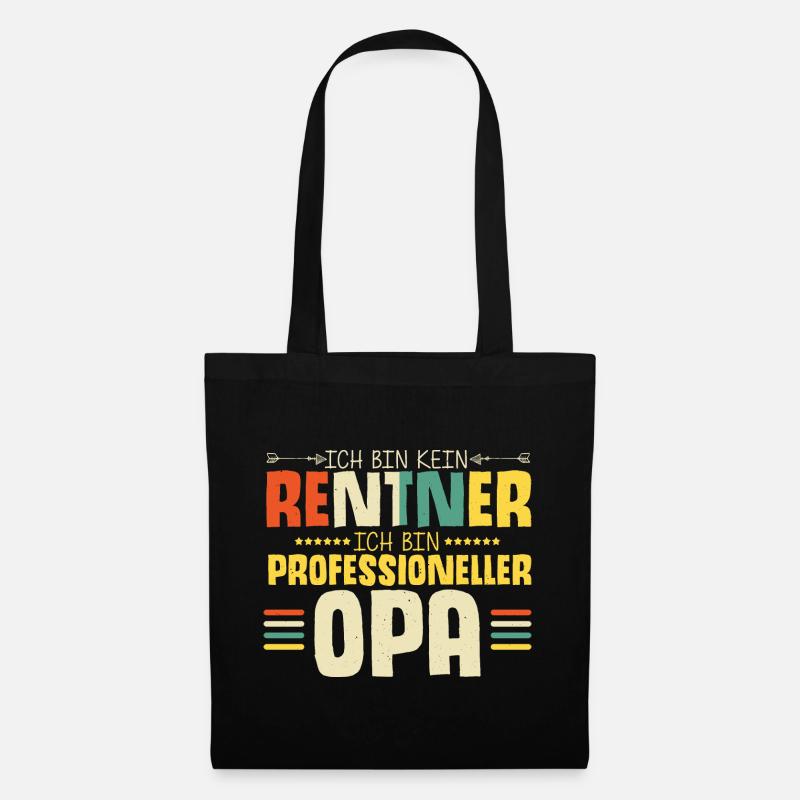 Lustiges Opa Geschenk - Stoffbeutel - Schwarz
