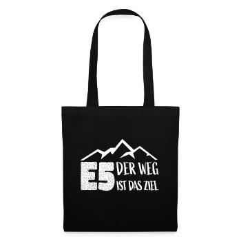 E5 Der Weg ist das Ziel Alpenüberquerung - Stoffbeutel - Schwarz - Vorne