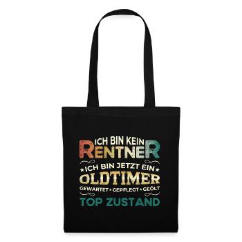 Rentner Rentnerin Rente 2024 Geschenk Ruhestand - Stoffbeutel - Schwarz - Vorne