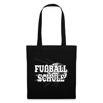 Fußball Statt Schule Fußballer Geschenkidee - Stoffbeutel - Schwarz - Vorne