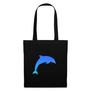 Delfin Dolphin - Stoffbeutel - Schwarz - Vorne
