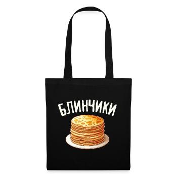Blini russische Pfannkuchen Russland Crepes Russen - Stoffbeutel - Schwarz - Vorne