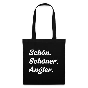 Schön. Schöner. Angler - Stoffbeutel - Schwarz - Vorne